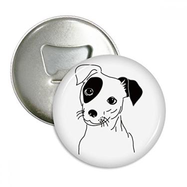 Imagem de Emblema multifuncional com estampa de ilustração preta de cachorro de desenho animado e ímã de geladeira