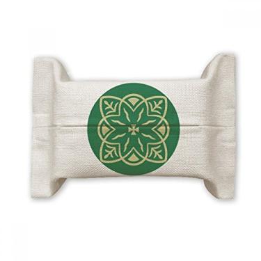 Imagem de Bolsa de linho de algodão com estampa decorativa em estilo Talavera verde
