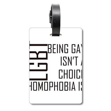 Imagem de LGBT Bandeira de Arco-íris Escolha ou Não Bolsa de Mala Etiqueta Etiqueta de Bagagem Etiqueta Scutcheon Etiqueta
