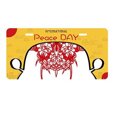 Imagem de DIYthinker Placa de licença de corte de papel de pipa de cultura tradicional chinesa para decoração de carro, dia da paz