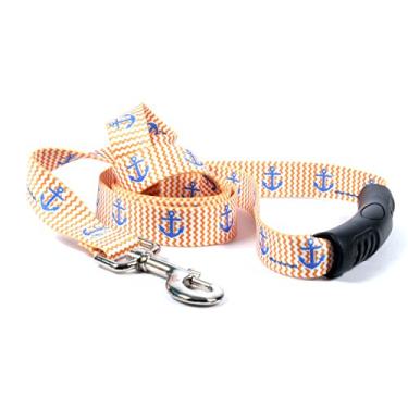 Imagem de Yellow Dog Design Coleira para cães Anchors Away Ez-Grip com alça confortável de 2,54 cm de largura e 152,40 cm de comprimento, grande