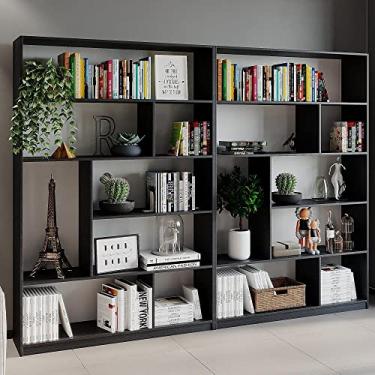 Imagem de Conjunto 2 Estantes para Livros 2,4m Biblioteca Seattle Yescasa