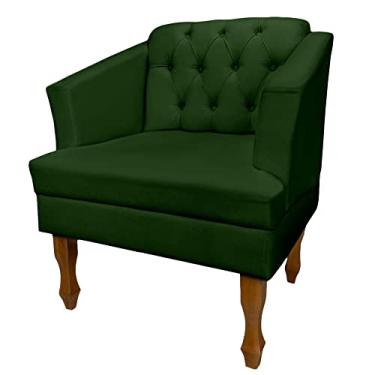 Imagem de Poltrona Estofada Decorativa Sala de Estar Quarto Escritório Consultório Leitura Safira (Suede Verde Musgo)
