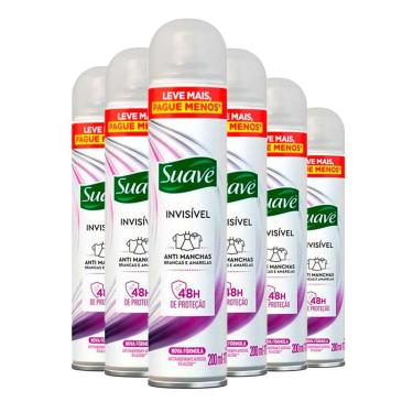 Imagem de Kit Desodorante Antitranspirante Suave Invisible Feminino 200ml C/6 Unidades