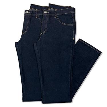 Imagem de Kit 2 Calças Jeans Masculina Tradicional (48, Azul Escuro c/Azul Escuro)