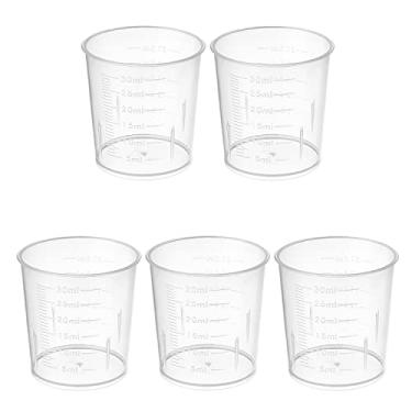 Imagem de Bettomshin 50 peças copo medidor 30 ml copo de plástico graduado copos de mistura transparentes para líquidos de cozinha de laboratório