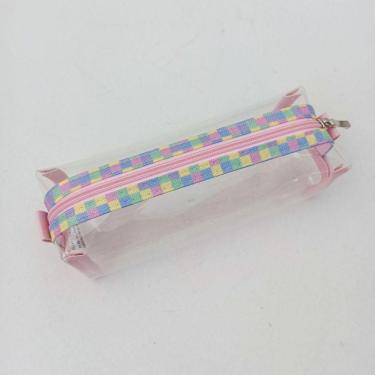 Imagem de Estojo Simples Médio Cristal Xadrezinho Estamparia - Fizz / Material Escolar / Papelaria / Estojos