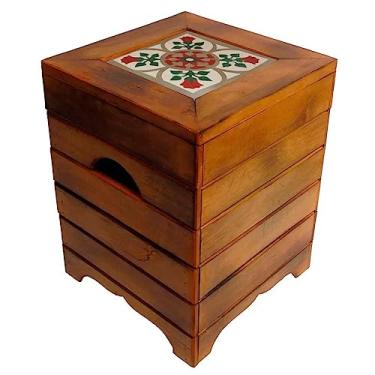 Imagem de Banco Madeira Volpi Baú Com Ladrilho Hidráulico (B3)