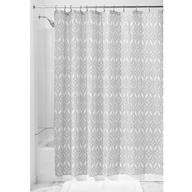 Imagem de InterDesign Cortina de chuveiro de tecido Vivian, preto/branco
