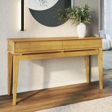 Imagem de Aparador 140x80cm 2 Gavetas Madeira Maciça Seiva Yescasa Amendoa