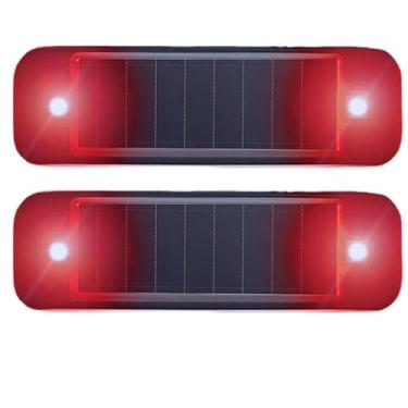 Imagem de Lâmpada de aviso solar WONFAST à prova d'água, mini LED solar para carro, luz estroboscópica, barra de segurança para carro, luz estroboscópica de emergência para motocicletas, SUV caminhão, veículo de condução noturna (vermelha)