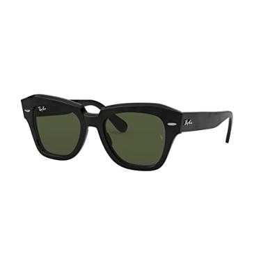 Imagem de Óculos de Sol Ray-Ban State Street 0RB2186 901/31 Tam 52 / Preto - Lentes Verde
