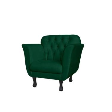 Imagem de Poltrona Decorativa Dália Suede Verde Pés Madeira Mz Decor