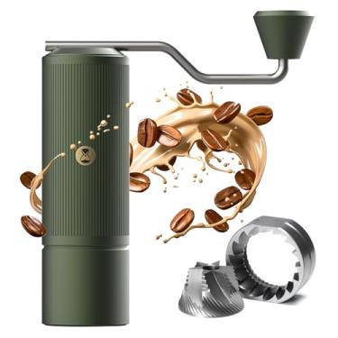 Imagem de TIMEMORE Moedor de café manual de aço inoxidável com rebarba cônica com capacidade de 20 g numérico externo ajustável moedor de café expresso para viagens, acampamento. Casa castanha verde xlite