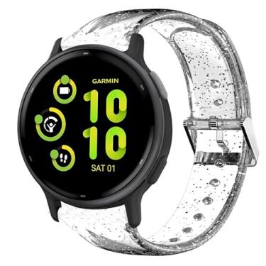 Imagem de Pulseira feminina Garmin vivoactive 5, Lamshaw de 20 mm, pulseira esportiva transparente de silicone macio compatível com Garmin vívoactive 5/Approach S12/Approach S40/Approach S42/D2 Air/D2 Air X10/Forerunner 245/Forerunner 55/Forerunner 645/Venu/Venu 2 Plus/Venu Sq. /Venu Sq 2/Vivoactive 3/Vivomov