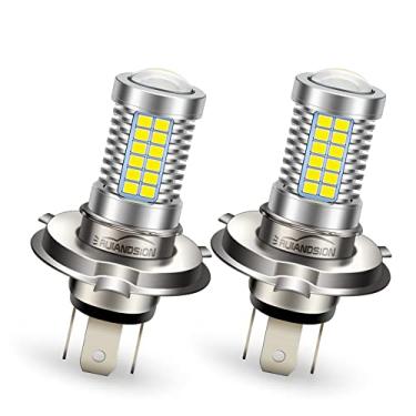 Imagem de Ruiandsion 2 pçs H4 LED Lâmpada de farol de motocicleta AC 6V Super brilhante 2835 54SMD Chipsets Lâmpada de LED com lente de projetor para farol de motocicleta, sem polaridade