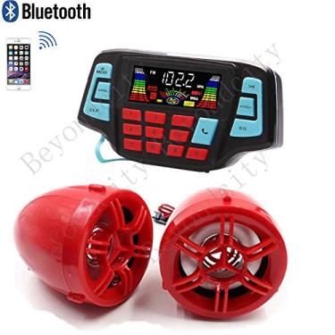 Imagem de UTV ATV Amplificador Bluetooth Sistema de Som Alto-falantes Mãos-Livres FM Sistema de Áudio USB Alto-falantes Estéreo 3 Polegadas Motocicleta 12V Áudio Impermeável Para iPhone/iPod/MP3 (Alto-falante
