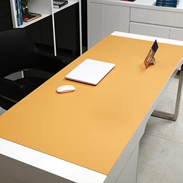 Imagem de Mouse pad antiderrapante multifuncional ergonômico para mesa de jogos para teclado e mouse, almofada grande de couro PU, mouse pad expandido - laranja 50 x 30 cm (20 x 12 polegadas)