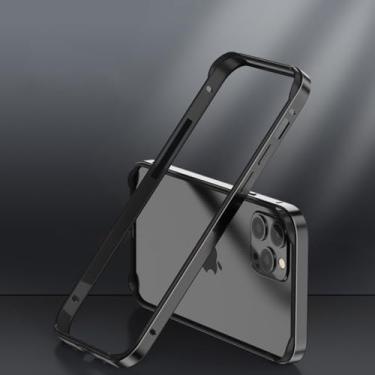 Imagem de Capa protetora de alumínio para aviação leve para iPhone 13 12 11 14 15 Pro Max 15Pro X XR XS 7 8 6 Plus Acessórios de moldura de silicone de luxo, preto BK, para iPhone 7 8 Plus