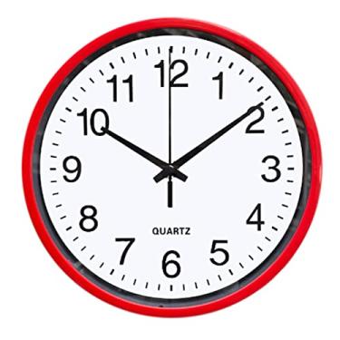 Imagem de Relógio De Parede Para Casa, 8 Espaços, Silencioso, Redondo, Moderno, Preciso, Para Casa, Estudo, Cozinha, Quarto, Vermelho(A)