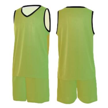 Imagem de CHIFIGNO Camiseta de basquete verde gradiente, camiseta de futebol preta masculina, camiseta masculina PP-3GG, Gradiente verde amarelo, GG