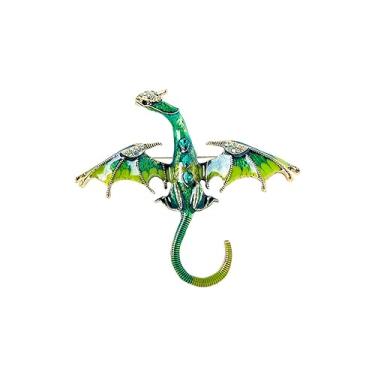 Imagem de Broche de dragão esmaltado vintage punk dragão broche de animal dominador dragão voador broche personalidade roupas chapéu bolsa acessórios para homens e mulheres, Cobre, Cobre
