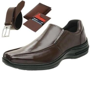 Imagem de Sapato Social em Couro Legítimo Esporte Fino Com Cinta e Carteira-Masculino