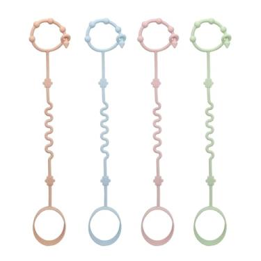 Imagem de RTMOK (4 peças) Alça para copos com bico mantém garrafas e copos afastados do chão, alça de suporte de copo adequada para cadeiras altas, carrinhos de bebê e garrafas de água - pode ser lavada na