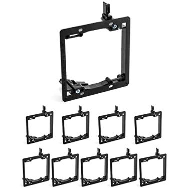 Imagem de QWORK Suporte de montagem de baixa tensão, pacote com 10 2 suportes de placa de parede para montagem de drywall duplo, instalação embutida de painéis de parede, com parafusos de montagem