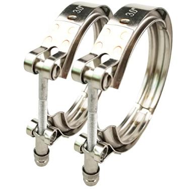 Imagem de GaeaAuto Braçadeira de banda V de 7,6 cm de aço inoxidável 304 para tubos Turbo Downpipes, pacote com 2