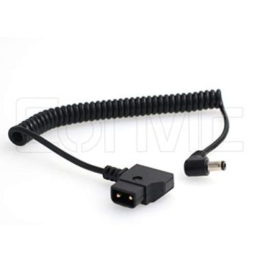 Imagem de Eonvic Cabo de alimentação de 12V V-Mount D-Tap para cilindro CC de 2,15,5 mm para monitor Atomos Shogun Cabo enrolado de ângulo reto