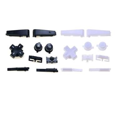 Imagem de AB L R Botões Teclados para Gameboy Micro Botões Moldura para GBM D Pads (Preto)