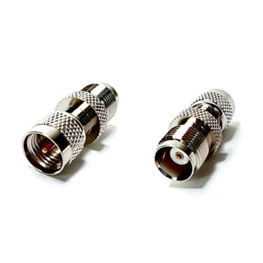 Imagem de GIZWIZ Adaptador coaxial RF mini UHF macho/plugue para TNC fêmea/conector 2 peças