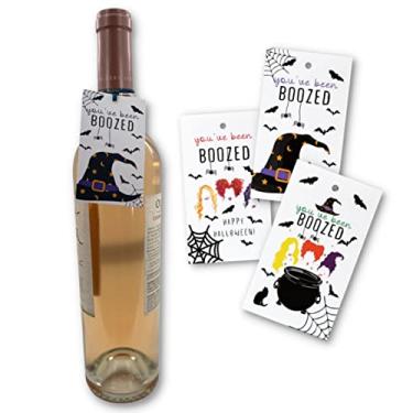 Imagem de You've Been Boozed Etiquetas penduradas para Halloween Fall Ghost Pumpkin Boo | Pacote com 15 Mix de 3 | Garrafa de Vinho de Natal Cabide de Álcool Publicidade para Corretores de Imóveis Ideia Você