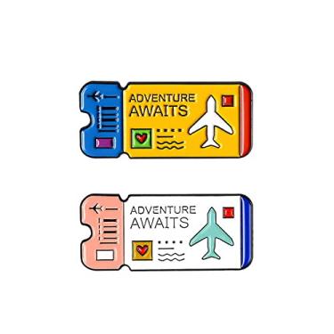 Imagem de 2 peças de broches de passagens aéreas esmaltadas para mulheres, meninas, moda, avião, lindo, alfinetes, lapela, crachá, vestido, acessório para lenço, acessórios de festa, joias unissex, presentes de