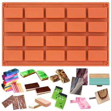 Imagem de (20-Cavity per cell 15ml) - Funshowcase 20 Cavities Rectangular Muffin Cake Pan Soap Chocolate Bar Silicone Mould