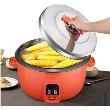 Imagem de Panela elétrica de arroz grande de 13L com tigela de liga de alumínio com revestimento antiaderente Mini panela de arroz com função manter quente para 15 a 20 pessoas