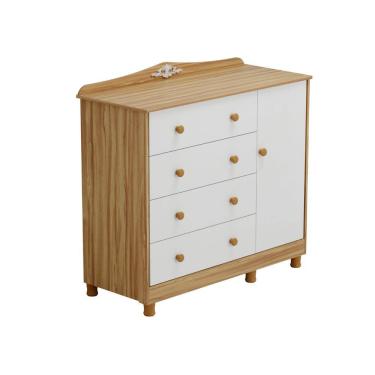 Imagem de Comoda Bebe Moveis Peroba Provençal Elo 04 gav 01 pt LS MDF