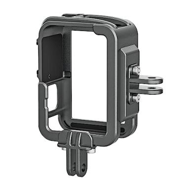 Imagem de TELESIN Caixa de metal gaiola de alumínio para GoPro 13 12 11 10 9, kit de montagem vertical, moldura protetora, invólucro de esqueleto, serve com filtro de lente, com sapata fria para máxima lente