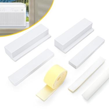 Imagem de LCGAOYA Bloco de espuma para ar condicionado de janela em forma de U Midea, kit de vedação de janela de ar condicionado, evita vazamento de ar frio e quente, inverno verão