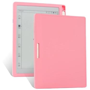 Imagem de Mingfeng Capa de silicone FroSlim para Onyx Boox Tab Mini C/8, porta-lápis, 19,8 cm, capa traseira macia para Boox Nova Air 2/Nova Air C (rosa)
