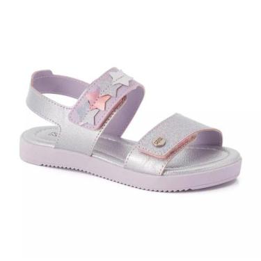 Imagem de Sandalia Infantil Klin Menina Prata/Lavanda 42104