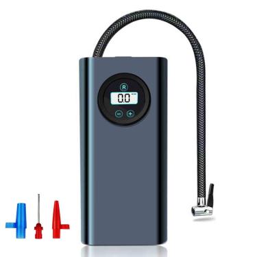 Imagem de Compressor de ar portátil para inflador de pneus, bomba inflável automotiva portátil, com medidor de pressão dos pneus com display digital, bombas portáteis elétricas universais para motocicleta, bici