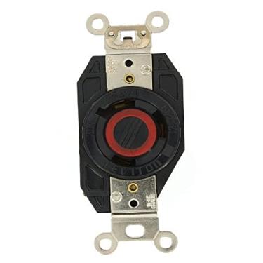 Imagem de Leviton 2680 30-Amp, 480-Volt- 3PY, Receptáculo de bloqueio de montagem alinhada, grau industrial, sem aterramento, V-0-MAX, preto
