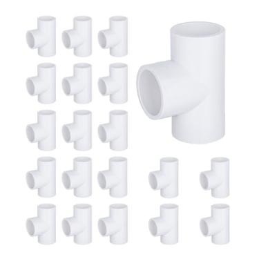 Imagem de 20 pacotes 1/5.1 cm Tee PVC encaixe 3 Way conector de cotovelo de grau de móveis para prateleira de PVC DIY acessórios de tubulação de estufa