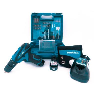 Imagem de Parafusadeira/Furadeira de Impacto com Carregador 2 Baterias 12V e Maleta com Brocas Bits e Soquetes - Makita HP330DWEX3