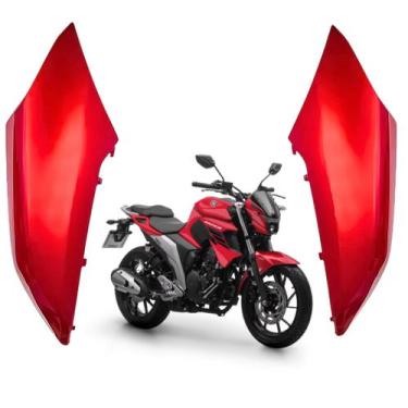 Imagem de Par Guia Ar Aba Tanque Superior Vermelho Fazer 250 Fz25 2020 2021 2022
