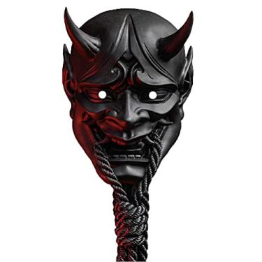 Imagem de Máscara Samurai Oni, máscara de látex para cosplay japonês Anime Ghost Demon Face Cover Horror Capa de cabeça de borracha macia Máscara Ghostface para fantasia de Halloween Adereços de cosplay Adereço