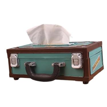 Imagem de IEUDNS Caixa de lenços em formato de rádio, porta-guardanapos, enfeite de mesa, porta-lenços, armazenamento, estojo de guardanapos para café, banheiro, Azul