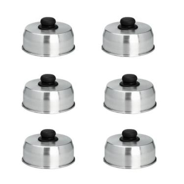 Imagem de 6 Abafadores De Hamburguer Tampa Para Chapa Lanche Lanchonete - LUDINO